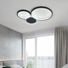 Fixture for LED Flush Mount Black Ring Ceiling Light