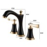 Titanium Finish Double Knobs Basin Faucet Widespread 3 Holes Sink Mixer Tap