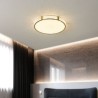 Round Bedroom Light Fixtures Tricolor Dimming LED Flush Mount Ceiling Light