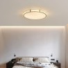 Round Bedroom Light Fixtures Tricolor Dimming LED Flush Mount Ceiling Light