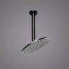 Elegant Wall Mount Round Rainfall Shower System with Ceiling Mount Shower Head in Solid Brass