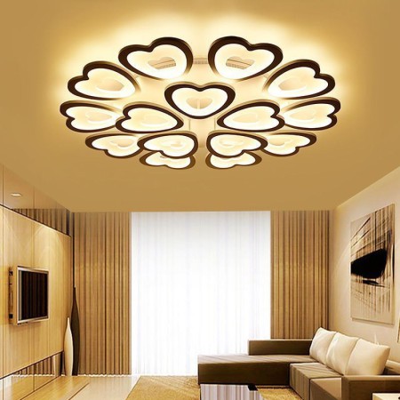 LED Flush Mount Heart Shaped Petal Ceiling Light Bedroom Living Room