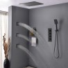 Luxury Black Shower System with Rain Shower Head, Handheld Sprayer, and Body Spray