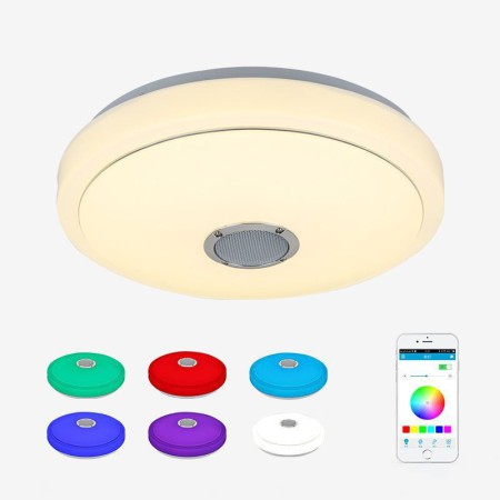 Remote APP Control Bluetooth Music Speaker Lamp 36W RGB LED Flush Mount Ceiling Light Decorative Lamp