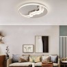 Unique Wave Shaped Acrylic Ceiling Light Round LED Flush Mount Bedroom Living Room