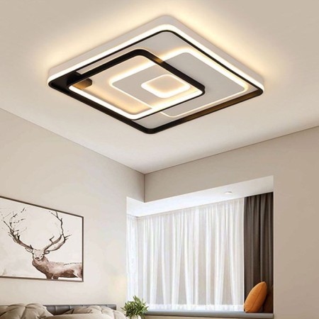 Bedroom Living Room Nordic Style LED Flush Mount Square Frame Ceiling Fixture