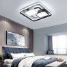 Bedroom Living Room Contemporary LED Flush Mount Ceiling Light Black & White Square Frame Fixture