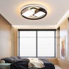 Bedroom Living Room Contemporary LED Flush Mount Ceiling Light Black & White Light Fixture