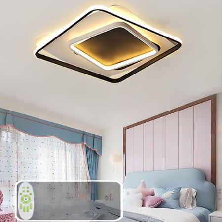 Modern Acrylic Fixture Bedroom Living Room Overlapped Square LED Flush Mount Ceiling Light