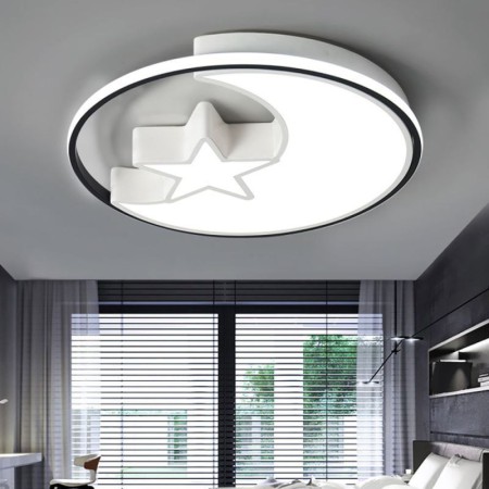 Bedroom Kids Room Moon & Star LED Flush Mount Ceiling Light