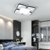 Simple LED Flush Mount Lighting Black & White Square Frame Bedroom Living Room