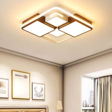 Acrylic Square Black and White Light Fixture for Bedroom Living Room Modern LED Flush Mount Ceiling Light