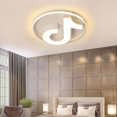 Acrylic Ceiling Light Bedroom Kids Room Musical Note LED Flush Mount Light Fixture