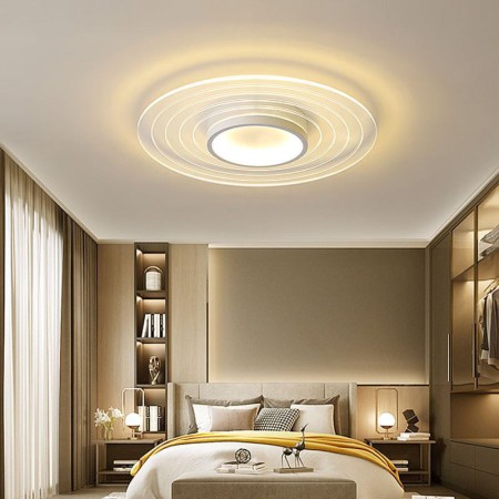 Minimalist LED Light Fixture Living Room Dining Room Modern Circular LED Flush Mount Ceiling Light