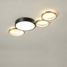 Unique Black+Gold Lamphade Lighting Living Room Dining Room 4 Rings LED Flush Mount Ceiling Light