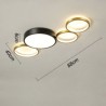 Unique Black+Gold Lamphade Lighting Living Room Dining Room 4 Rings LED Flush Mount Ceiling Light