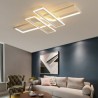 Modern Geometric Linear Decorative Light Fixture Living Room Office 4-Light LED Flush Mount Ceiling Light