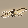 Modern Geometric Linear Decorative Light Fixture Living Room Office 4-Light LED Flush Mount Ceiling Light