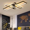 Modern Geometric Linear Decorative Light Fixture Living Room Office 4-Light LED Flush Mount Ceiling Light