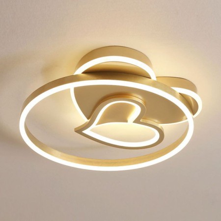 Bedroom Living Room Modern LED Flush Mount Acrylic Double-Layer Heart Shaped Ceiling Light