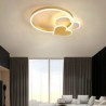 Bedroom Living Room Modern Acrylic LED Flush Mount Gold Double Heart Ceiling Light