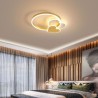 Bedroom Living Room Modern Acrylic LED Flush Mount Gold Double Heart Ceiling Light