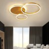 Bedroom Living Room Modern LED Flush Mount Round Gold Ceiling Light