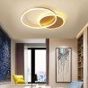 Bedroom Living Room Modern LED Flush Mount Round Gold Ceiling Light