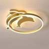 Bedroom Kids Room Gold Dolphin LED Flush Mount Ceiling Light