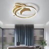 Bedroom Kids Room Gold Dolphin LED Flush Mount Ceiling Light