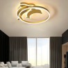 Bedroom Kids Room Gold Dolphin LED Flush Mount Ceiling Light