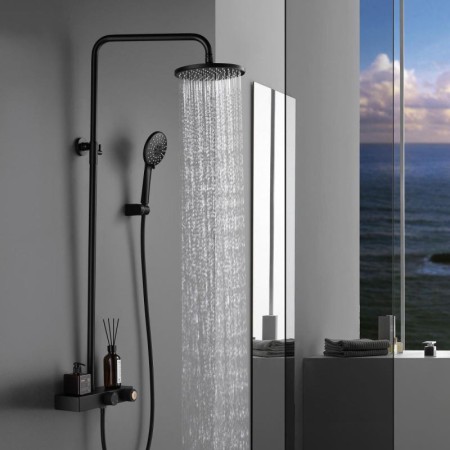 Handheld Shower Faucet System With Shower Shelf Plate Brass Shower Faucet Set