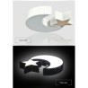 Moon and Star LED Flush Mount Black and White Modern Simple Style Living Room Dining Room Bedroom