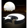 Moon and Star LED Flush Mount Black and White Modern Simple Style Living Room Dining Room Bedroom