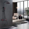 Handheld Shower Faucet System with Brass Shower Faucet Set Black+Red Color Match