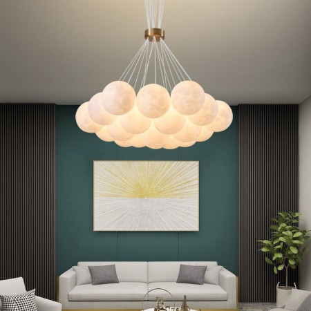 Modern 3D Print Balls Pendant Lamp Moon Bubble Chandelier For Dining Room Children Room