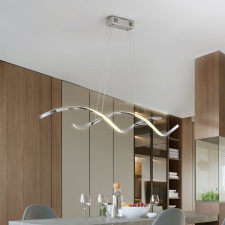 Minimalist Wave Hanging Light Fixture for Living Dining Modern Pendant Lighting LED Ceiling Lamp