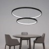 Aluminum Double Ring Hanging Light Living Room Modern Simple LED Pendant Light