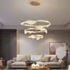 3 Light LED Pendant Light Golden Wave Ripple Hanging Light Living Room