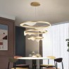 3 Light LED Pendant Light Golden Wave Ripple Hanging Light Living Room