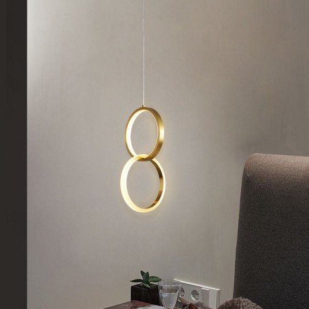 Decorative Light Fixture LED Pendant Light Brass Rings