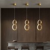 Decorative Light Fixture LED Pendant Light Brass Rings