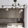 Living Room Bedroom LED Glass Ball Chandelier Ceiling Light