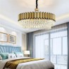 Study Living Room Modern LED Glass Pendant Light Stainless Steel Circular Chandelier