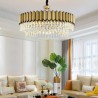 Study Living Room Modern LED Glass Pendant Light Stainless Steel Circular Chandelier