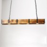 Rectangle Wood Ceiling Light Kitchen Island Restaurant Industrial Style LED Pendant Light