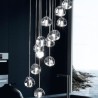 Duplex Stair Living Room Modern Crystal Cluster Pendant Light Unique Crystal Lamp Shade