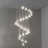 Duplex Stair Living Room Modern Crystal Cluster Pendant Light Unique Crystal Lamp Shade