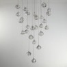 Duplex Stair Living Room Modern Crystal Cluster Pendant Light Unique Crystal Lamp Shade