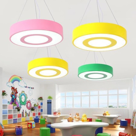 Kids Room Bedroom Light Modern Unique LED Pendant Light Round Lamp Simple Warmth Lighting